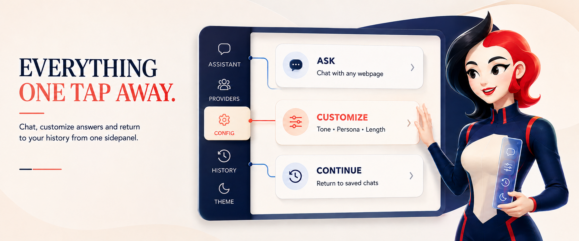EVERYTHING ONE TAP AWAY. Hey Genie Sidepanel Overview
